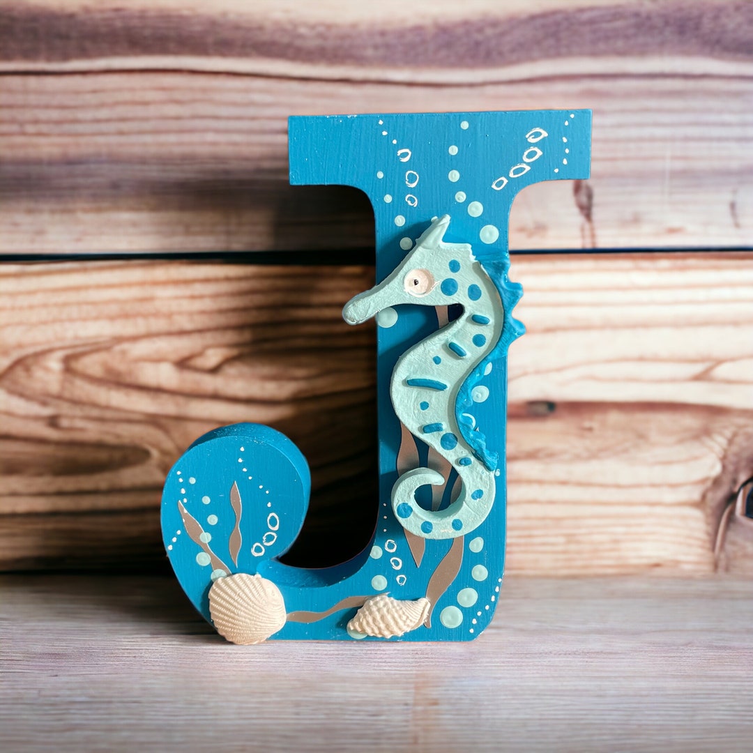 Under the Sea Themed Wooden Letters With Clay Sea Creatures for Baby ...