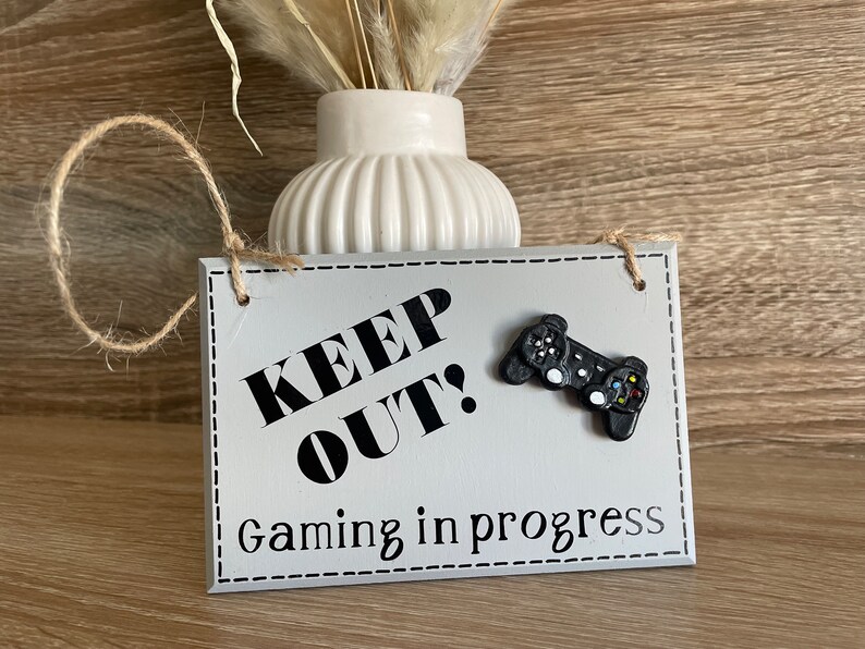 Wooden Gamer Door Sign, Man Cave, 'keep Out Gaming in Progress