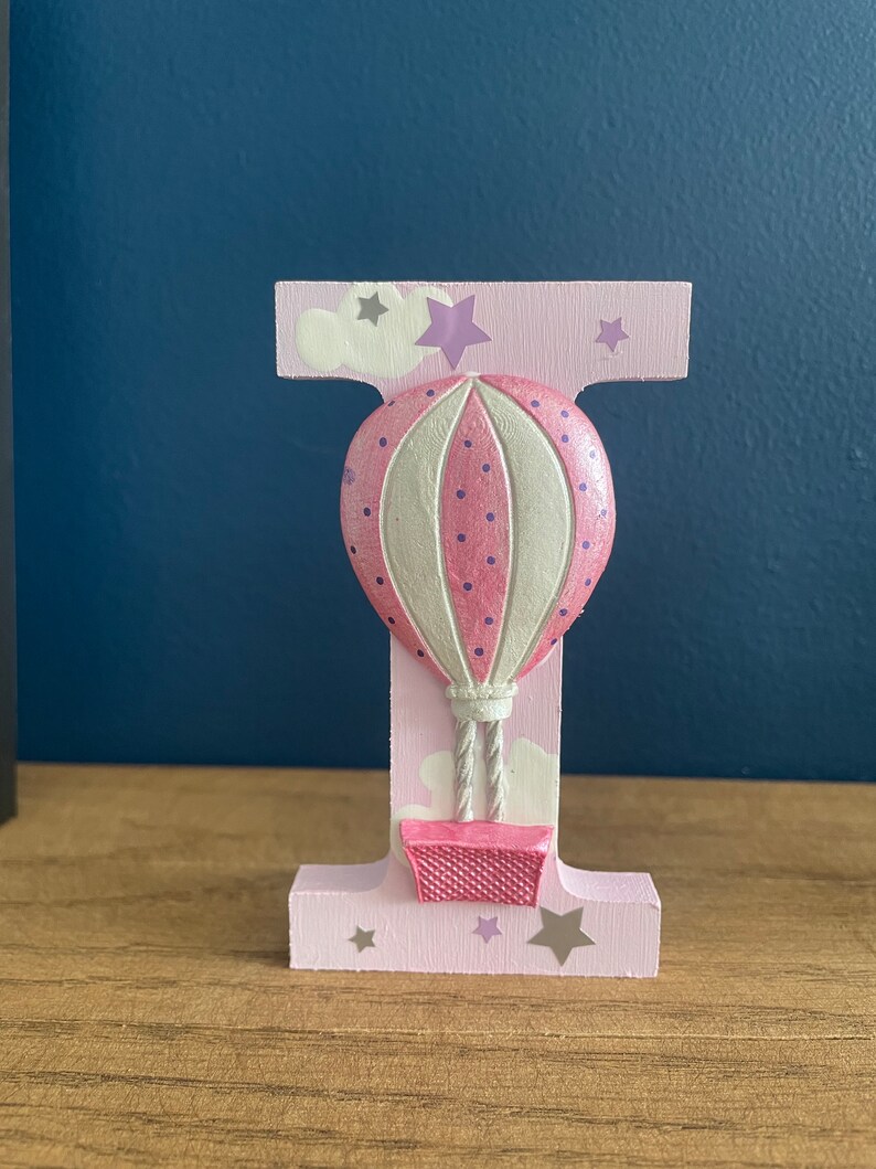 Nursery Name Sign, Hot Air Balloon Design, Baby Girl Name Sign, Can Be
