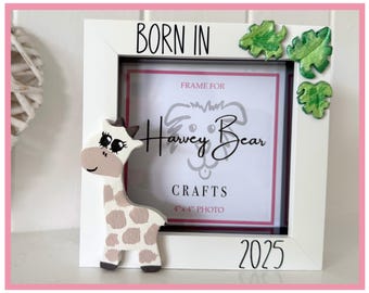 Personalised Nursery Photo Frame, Jungle Safari Room Decor