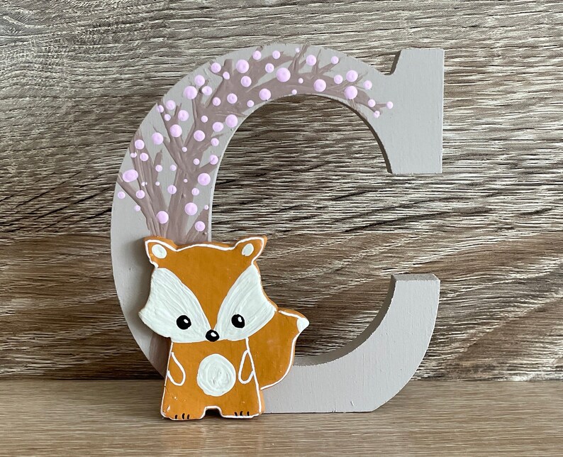 Woodland Forest Nursery Decor, Name Sign, Wooden Nursery Letter, Kids