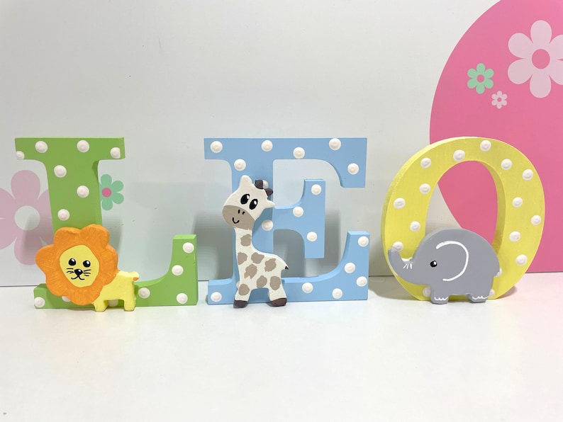 Jungle Nursery Decor, Baby Boy Nursery Name Sign, Boho Nursery Letters