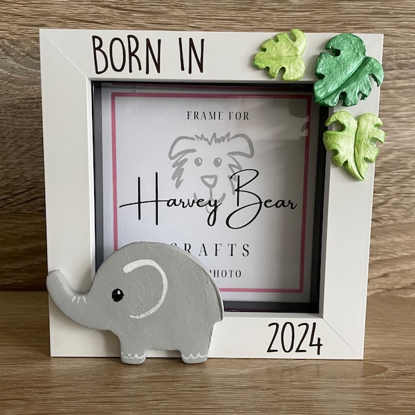 4” Photo Frame Personalised / Jungle Theme Baby Nursery / Toddler Room / Baby Shower - Christening - New Baby Gift / Wall decor