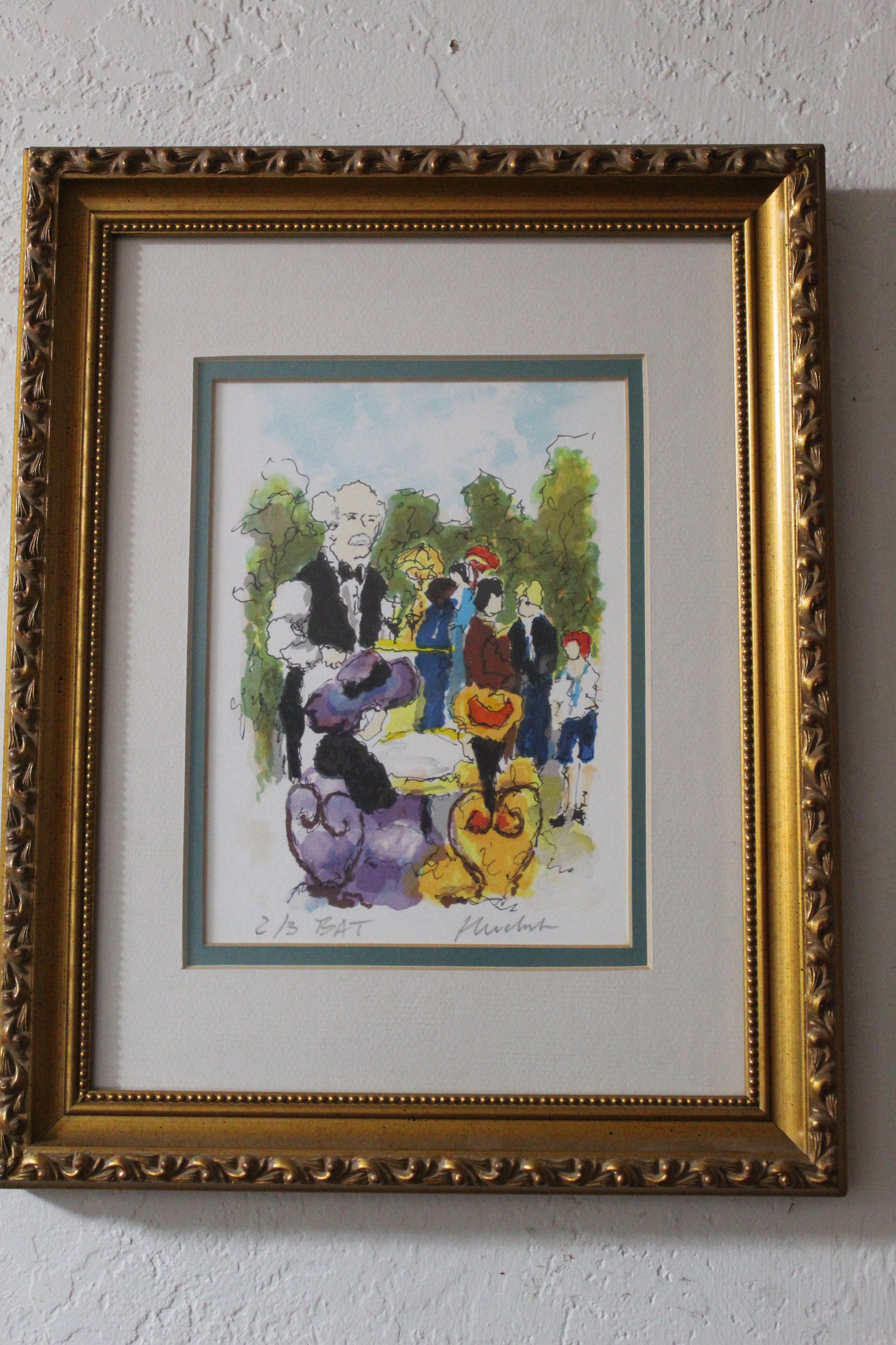 Vintage Urbain Huchet Signed and #d Lithograph (2/3) Entitled