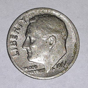 1966 Roosevelt Dime, Double Die Obverse et Reverse, multiples erreurs de frappe