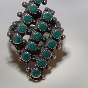 1960年代頃、サラ・コベントリー作、ズニ族スタイルのスターリング