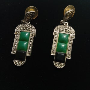 Circa Late 80&#39;s/Early 90&#39;s 1928 Jewelry Company Art Deco Style Pierced Earrings, In Vintage Very Good Condition. Very Cool And Hard To Find!