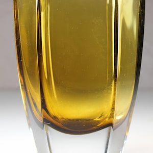 Vintage 1960&#39;s unmarked Sommerso Murano smooth faceted hexagonal glass vase, in Vintage Fair to Good condition. Gorgeous mid century design.