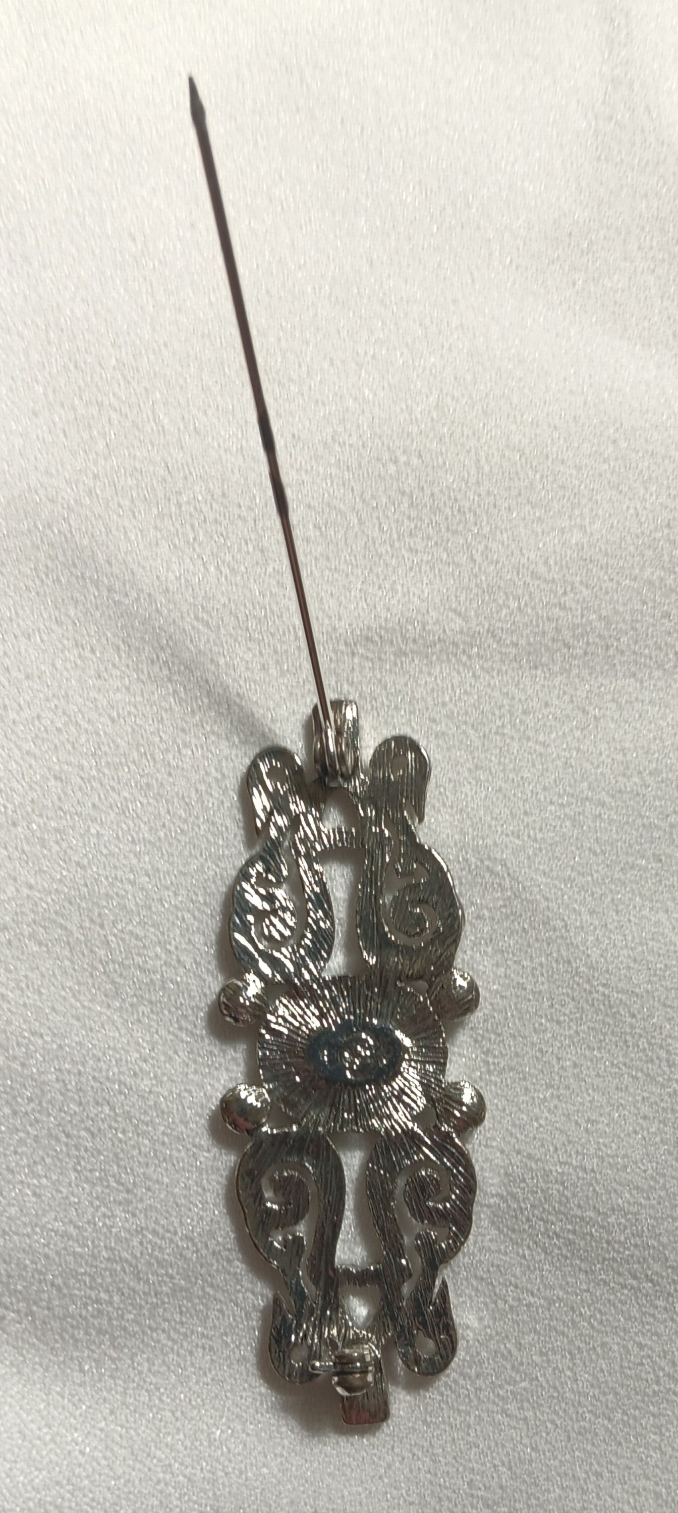 1980's Premier Designs Silver Tone, Clear and Black
