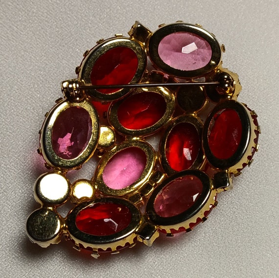 Boutons De Manchette (cufflinks) Vintage Ton Or Avec Strass Rouge - Modèle BX-B 17 - Occasion