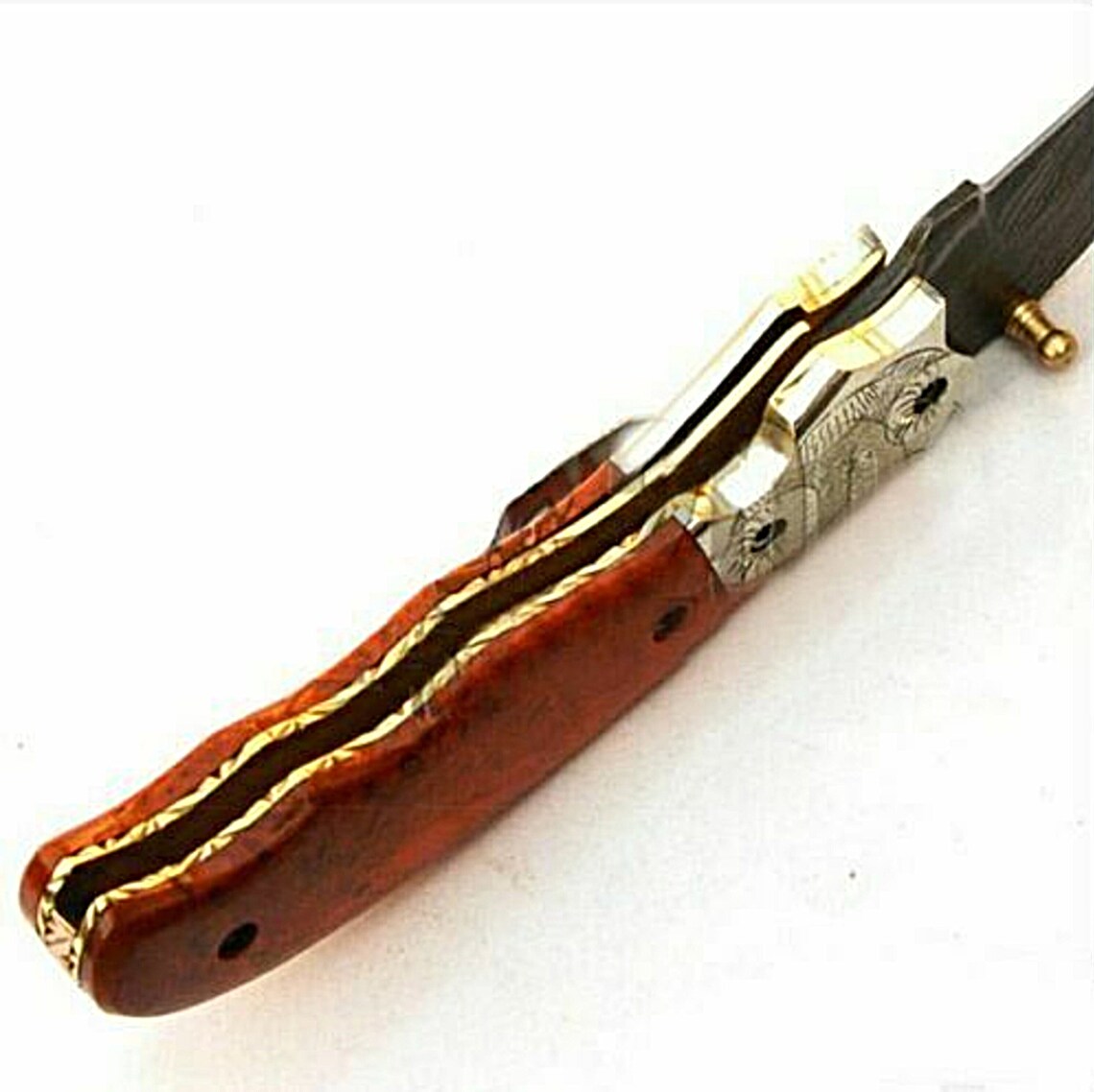 Damascus Knives Folding Pocket Knife Clip With Sheath Etsy