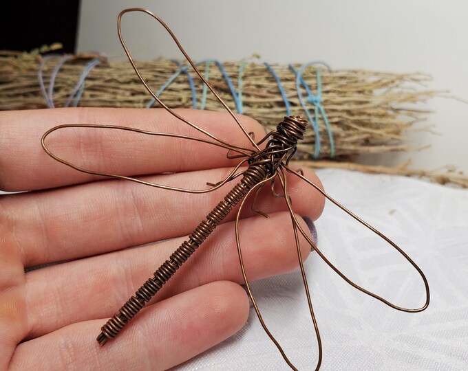 Handmade Wire Dragonfly Wire Sculpture Recycled Copper Wire Wire