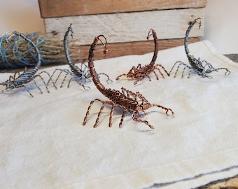 Handmade Wire Scorpion - Wire Sculpture - Recycled Wire - Wire Scorpion Sculpture - Copper or Steel Wire Scorpion