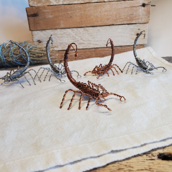Handmade Wire Scorpion - Wire Sculpture - Recycled Wire - Wire Scorpion Sculpture - Copper or Steel Wire Scorpion