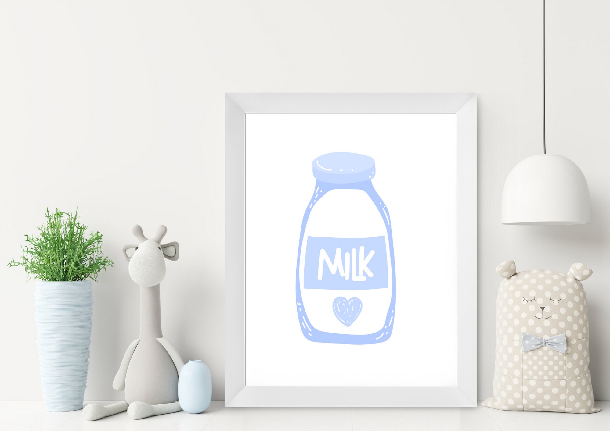 Baby Boy Milk Bottle Print Nursery Wall Art Kids Decor Etsy