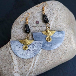 African Brass Earrings/Kenyan Brass Earrings/ African Cow Bone Earrings/ African Jewellery/African Ethnic Jewellery for Women