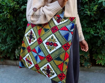 Tote Bag/Ankara Tote Bag/Herbruikbare Tote tas/Afrikaanse print tas/Ankara tas/Canvas Shopper/Afrikaanse tas/boodschappentas/Kente tas