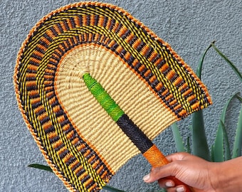 Ghana Woven Fan/ Bolga Fan/ Woven Hand Fan/ African Straw Fan/ Wall Decor /Handmade Fan/Wedding Fan/Bolga Fans Ghana/Straw Woven Fan