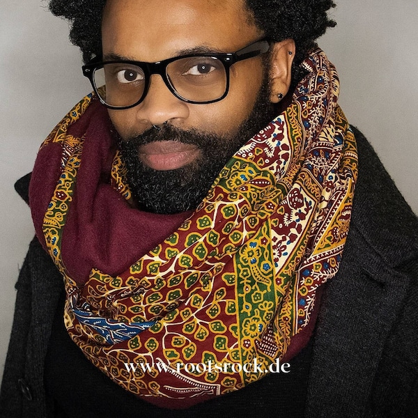 Unisex Infinity Fleece Schal/ Infinity Schal/ Winterschal/ Afrikanischer Print Schal/ ANKARA Snood Schal/ Oversized Infinity /FLEECE Schal