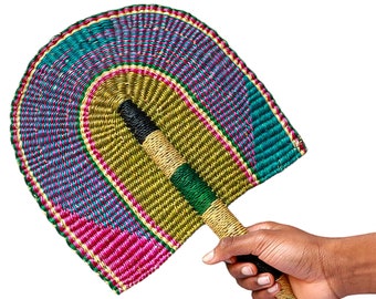 Ghana Woven Fan/ Bolga Fan/ Woven Hand Fan/ African Straw Fan/ Wall Decor /Handmade Fan/Wedding Fan/Bolga Fans Ghana/Straw Woven Fan