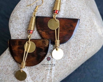 African Brass Earrings/Kenyan Brass Earrings/ African Cow Bone Earrings/ African Jewellery/African Ethnic Jewellery for Women