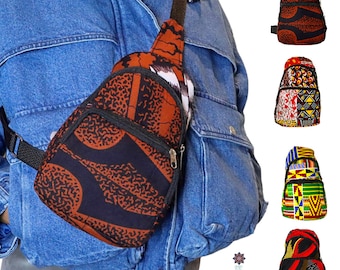 Sling Bag/ Crossbody Bag/ Travelling Bag/ African Bag/ Chest Bag/ Holiday Gift For Men Women/ Shoulder Backpack/ Sling
