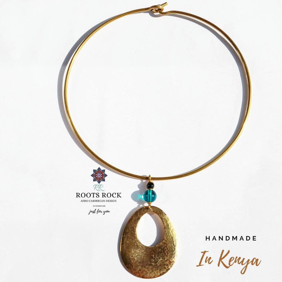 African Women Necklace, Kenyan Brass Jewellery, African Necklace, Brass