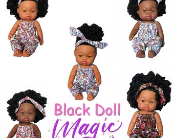 Black Doll in AfricanPrint Clothing for Kids/ Black Baby Doll/ African Doll/ Doll for Children/Nursery Decor/Dolls/ Toys for Girls