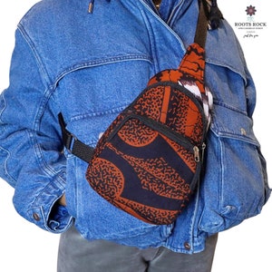 Sling Bag/ Crossbody Bag/ Travelling Bag/ African Bag/ Chest Bag/ Holiday Gift For Men Women/ Shoulder Backpack/ Sling image 8