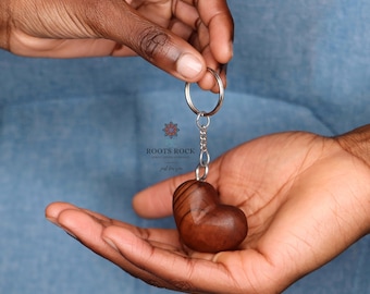 Olive Wood Heart Keyring/Wooden Keyring/Handmade Keychain