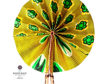 African Fan/ African Accessory / Handmade Fan/ Wall Decor /Hand  Fan/Wedding Fan/ Fabric Hand Fan/ Kente/ Folded Fan/ Gift/Summer Accessory