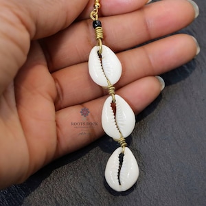 African Cowrie Shell Earrings/Kenyan Brass Earrings/ African Earrings/ African Jewellery/African Ethnic Jewellery for Women