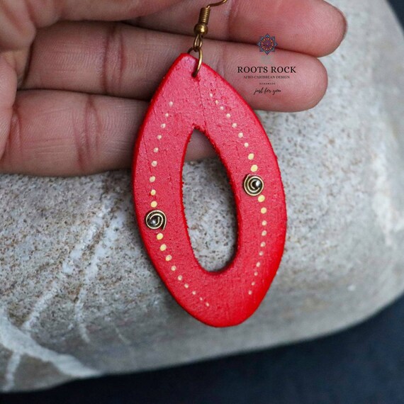 Orecchini Africani In Legno Colorati – Fatti A Mano, Grandi E Leggeri, Gioielli Etnici Per Donna - 4