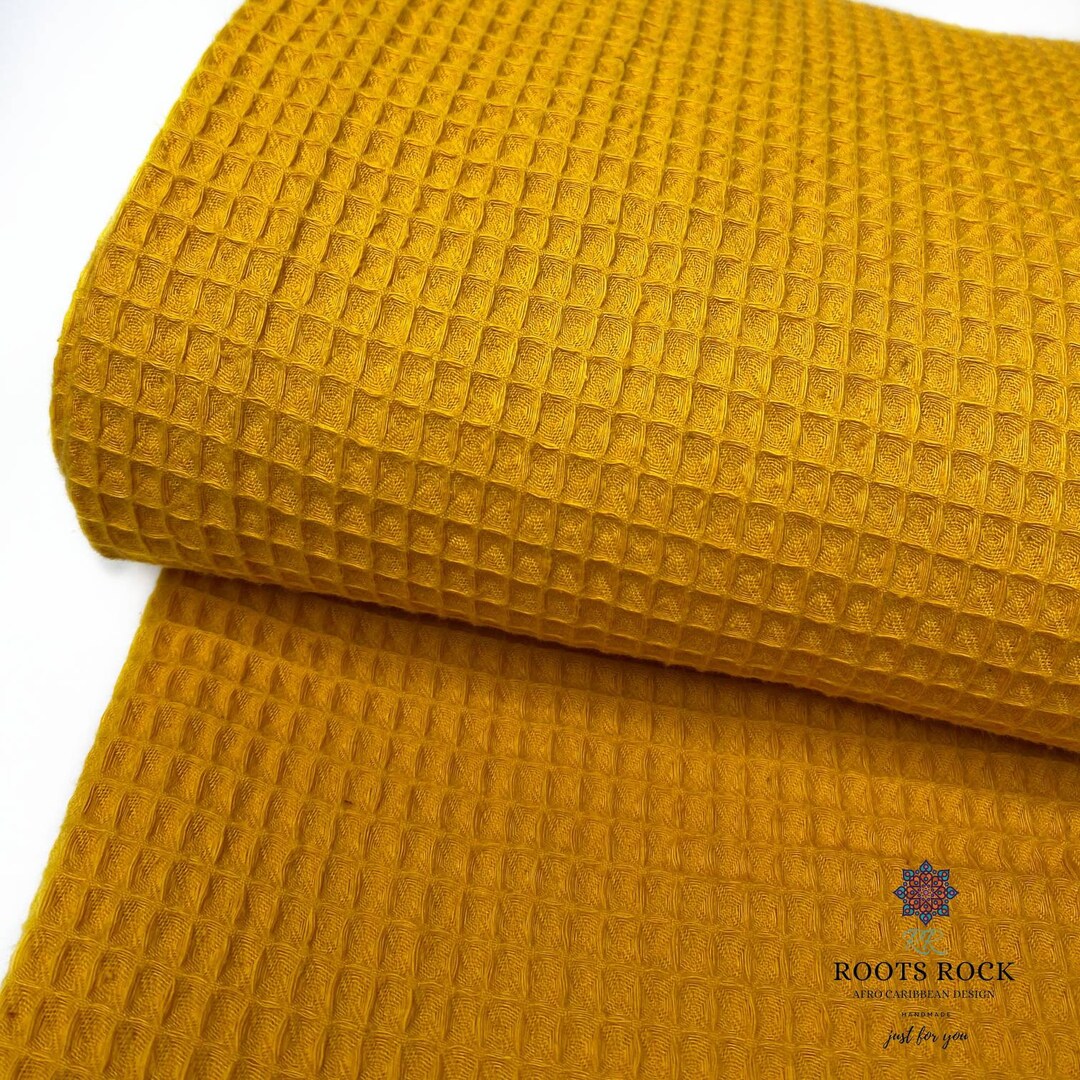 Waffle Piqué Cotton Fabric by the Yard/ Waffle Fabric/ Uni Waffle