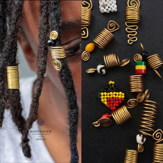 Rasta Brass Loc Jewellery, Loc Jewellery, Dreadlock Hair Accessories, Beads  for Braids, Hair Jewellery, Rasta Jewellery, Brass Jewellery 