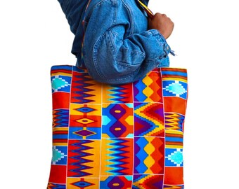 Handmade Ankara Tote Bag: African Print Reusable Shopper
