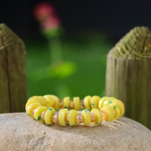 Bracelet Krobo - Bracelet africain - Bracelet de perles de verre du Ghana - Perles de verre africaines - Bracelet extensible empilable fait main - Bijoux Boho Chic