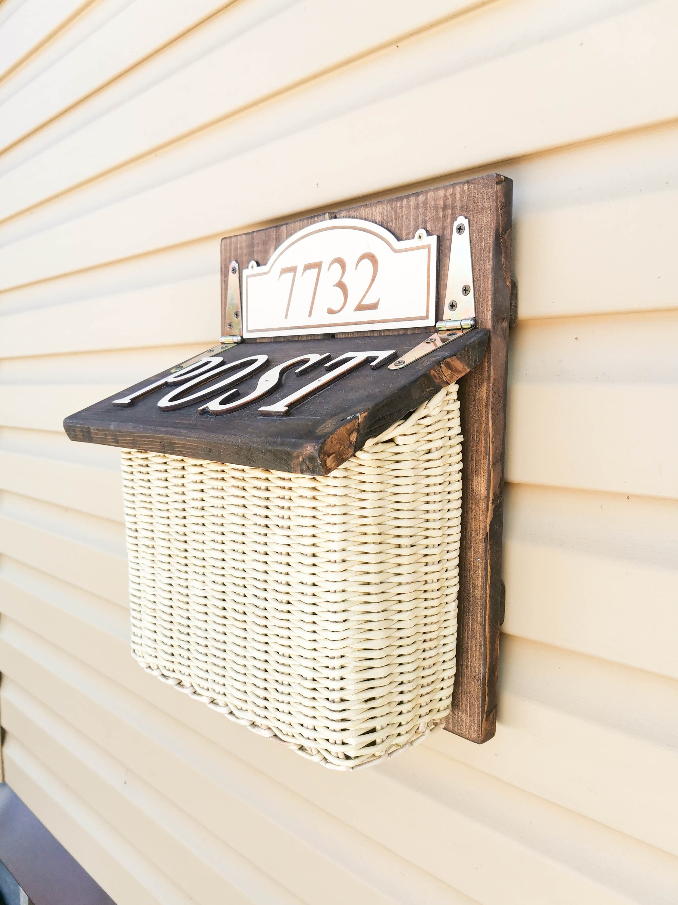 Personalized wall mount mailbox / large wood modern mailbox / Etsy