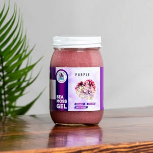 Purple Sea Moss Gel - 100% Raw & Fruit Flavored Wildcrafted Organic Natural Wild Harvested/ Infused Sea Moss Keto and Vegan