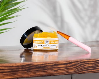 Turmeric Sea Moss Gel Face Mask, Wild Crafted with Aloe Vera