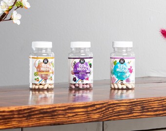 Organic Sea Moss Capsules: Elderberry, Bladderwrack, Burdock Root