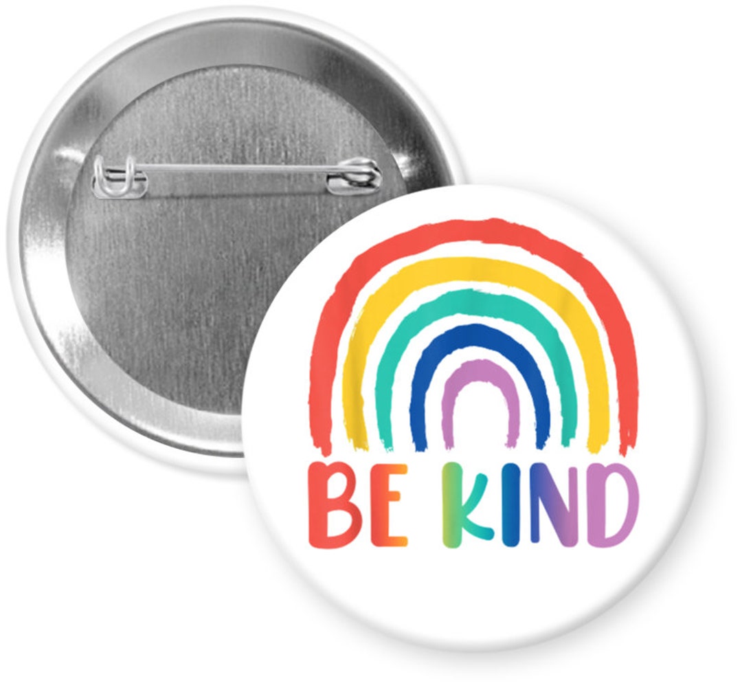 Be Kind Rainbow Button, Magnet, Keychain, Mirror, Badge Reel, Bookmark ...