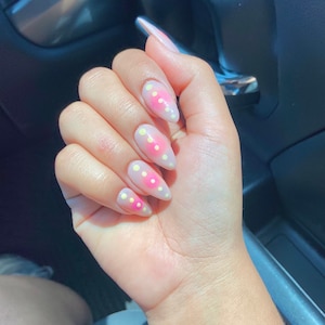 Blue & Pink Aura Press on Nails - Etsy