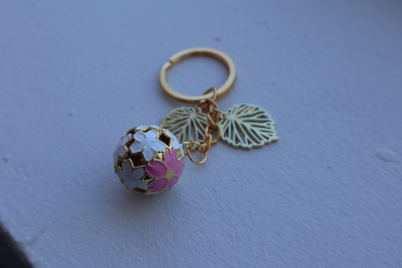 Sakura Keychain Cherry Blossom Japanese Style keyring bell Etsy