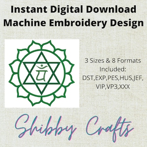 Heart Chakra Embroidery Design, Anahata Chakra, Heart Chakra Design, Embroidery, Green Chakra