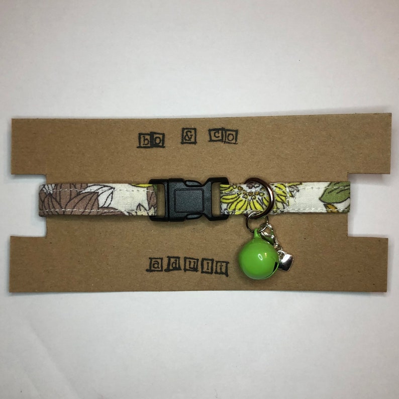 Bo /& Co Ireland Handmade Adjustable Breakaway Safety Dog and Cat Collars 100/% Cotton Elle Cat Collar