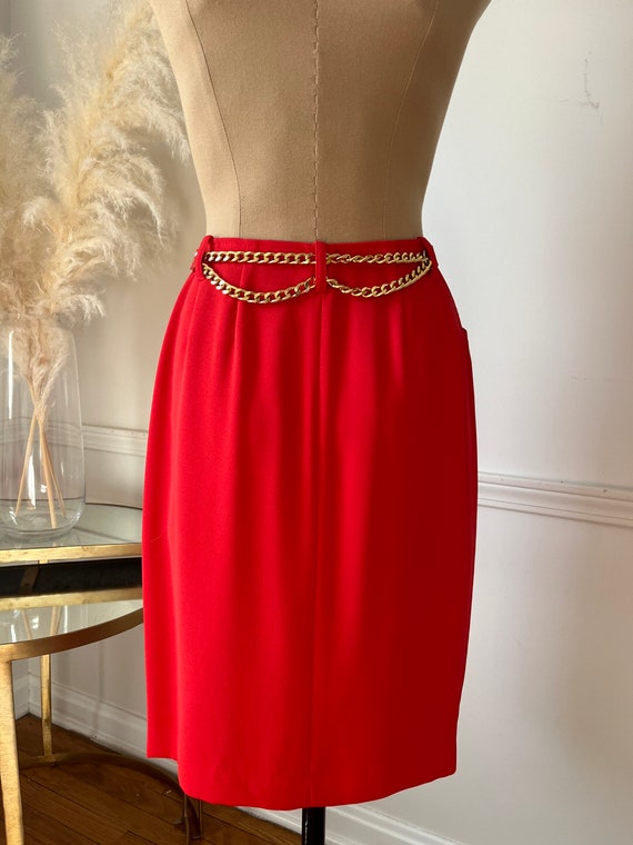 Vintage 1980’s style red midi skirt with separate 