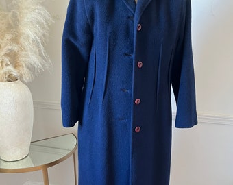 Women’s vintage wool dark blue union made trench/peacot