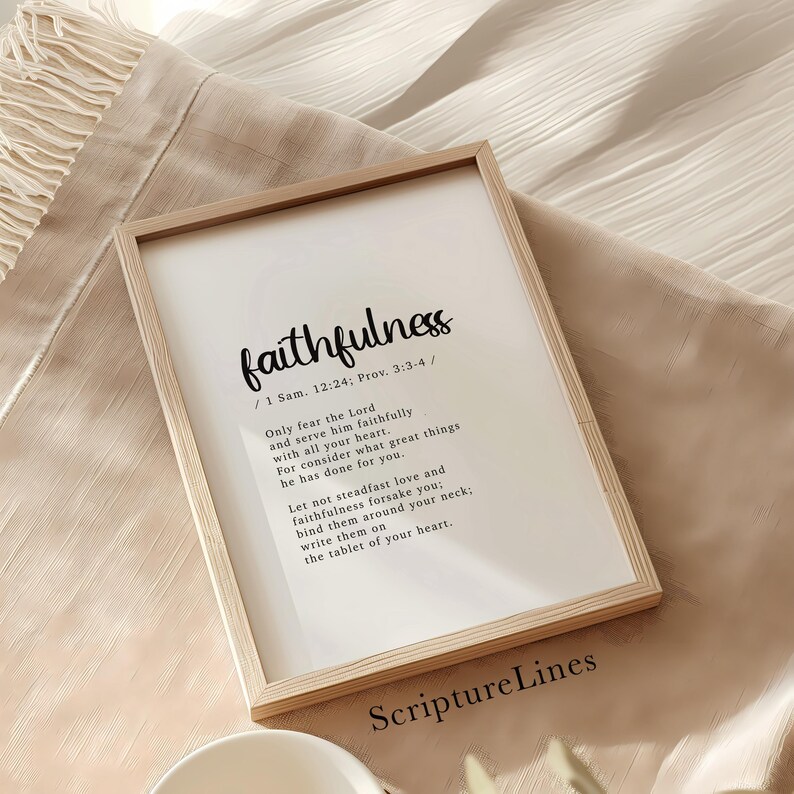 Faithfulness Bible Definition Wall Art, Scripture Wall Art, Bible Verse ...