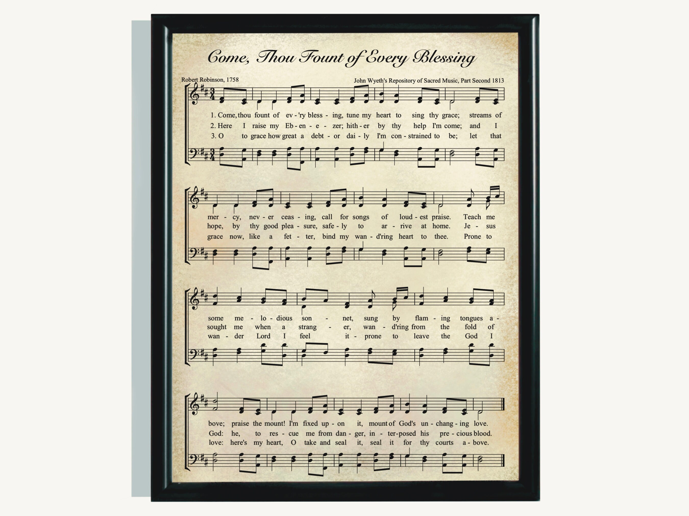 Come Thou Fount of Every Blessing Hymn Printable | Hymn Wall Art ...